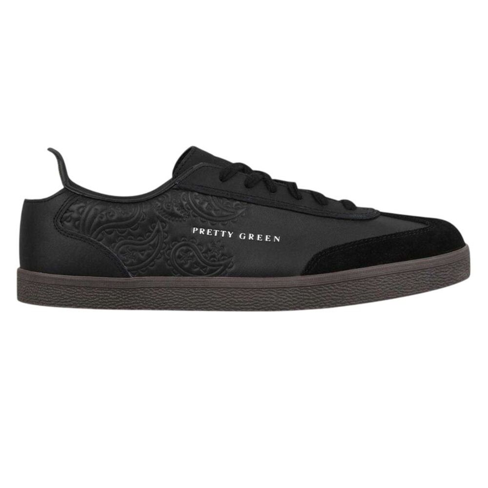 Pretty Green Mens Moorgate Leather Sneakers / Black